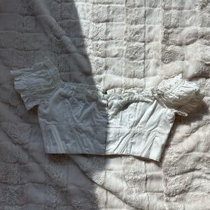 White Fox Off the Shoulder Crop Top